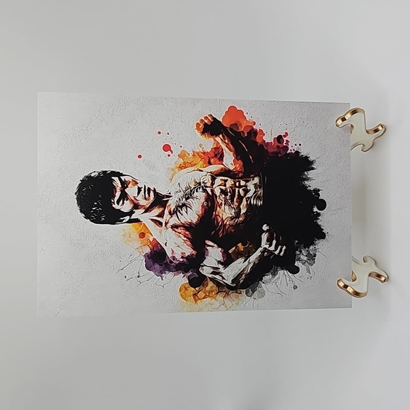 4x6 Framed Bruce Lee Wall Art Martial Arts Watercolor Oil Painting Print - Picture 2 of 10